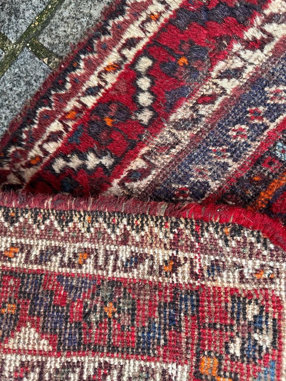 Bobyrug’s distressed mid century tribal Shiraz rug  For Sale 8