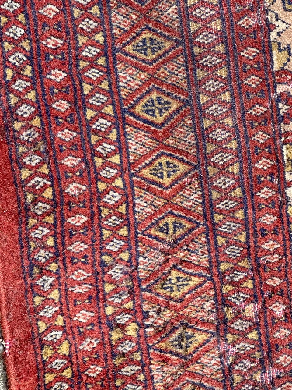 Bobyrug’s distressed vintage Pakistani rug Turkmen style  For Sale 6