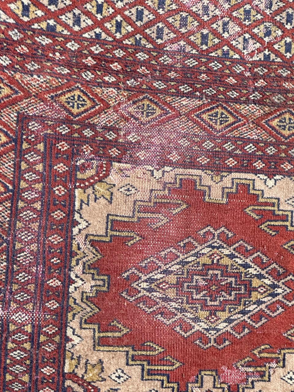 Late 20th Century Bobyrug’s distressed vintage Pakistani rug Turkmen style  For Sale