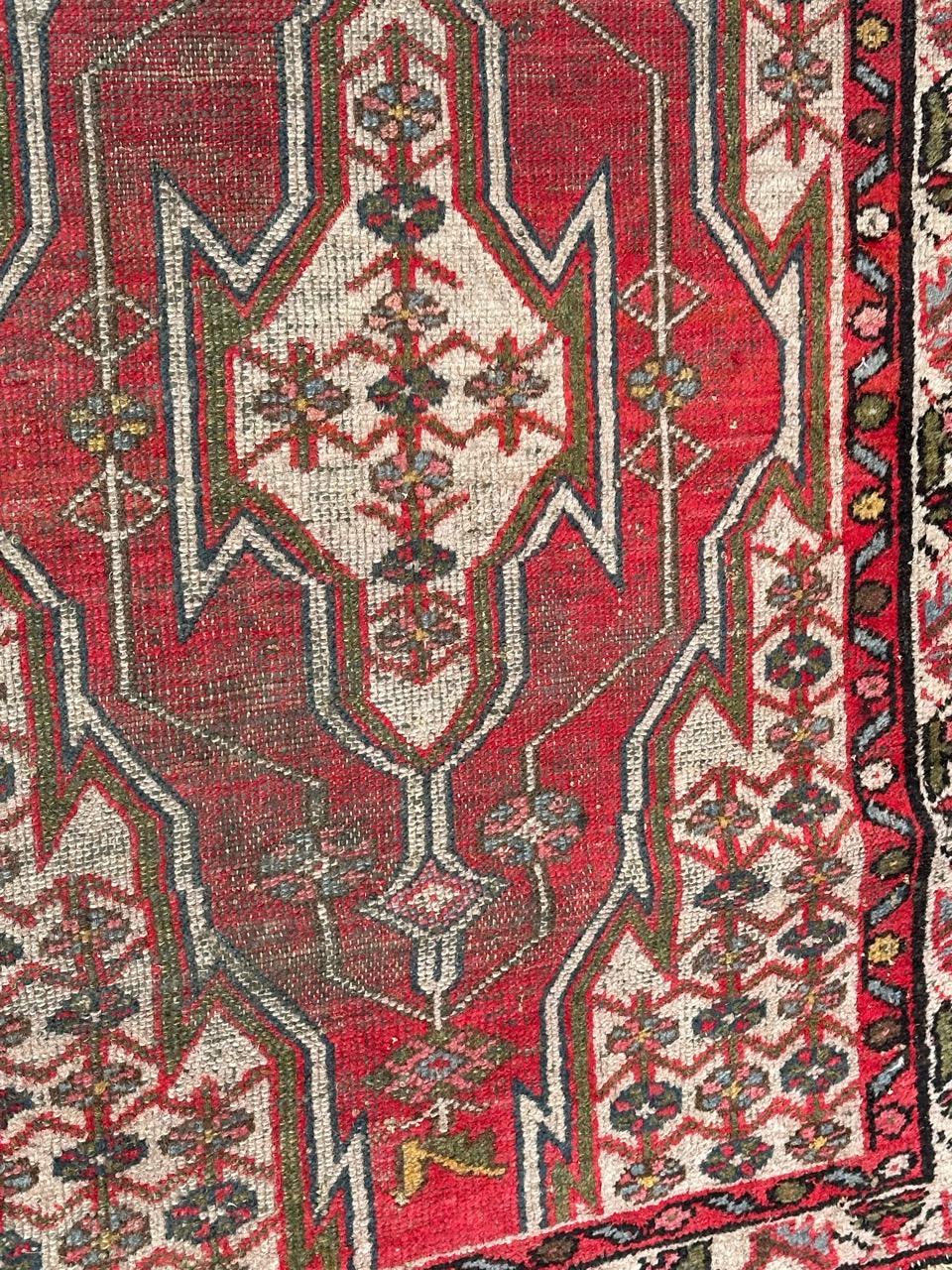 Bobyrug’s distressed vintage rustic mazlaghan rug  For Sale 5
