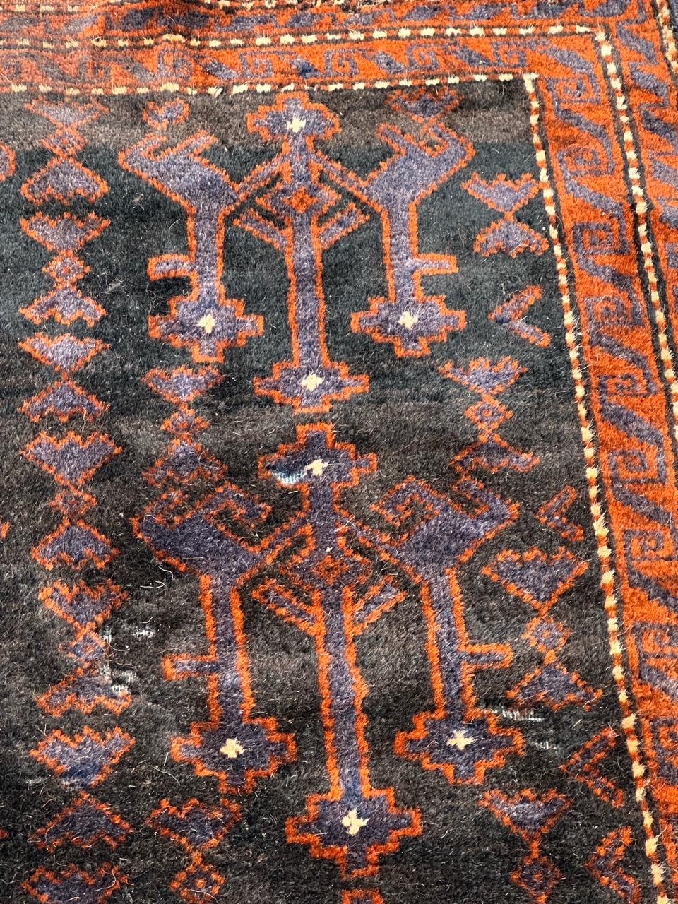 distressed vintage tribal Baluch rug  For Sale 2