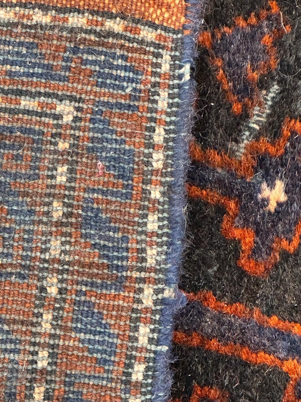 distressed vintage tribal Baluch rug  For Sale 5