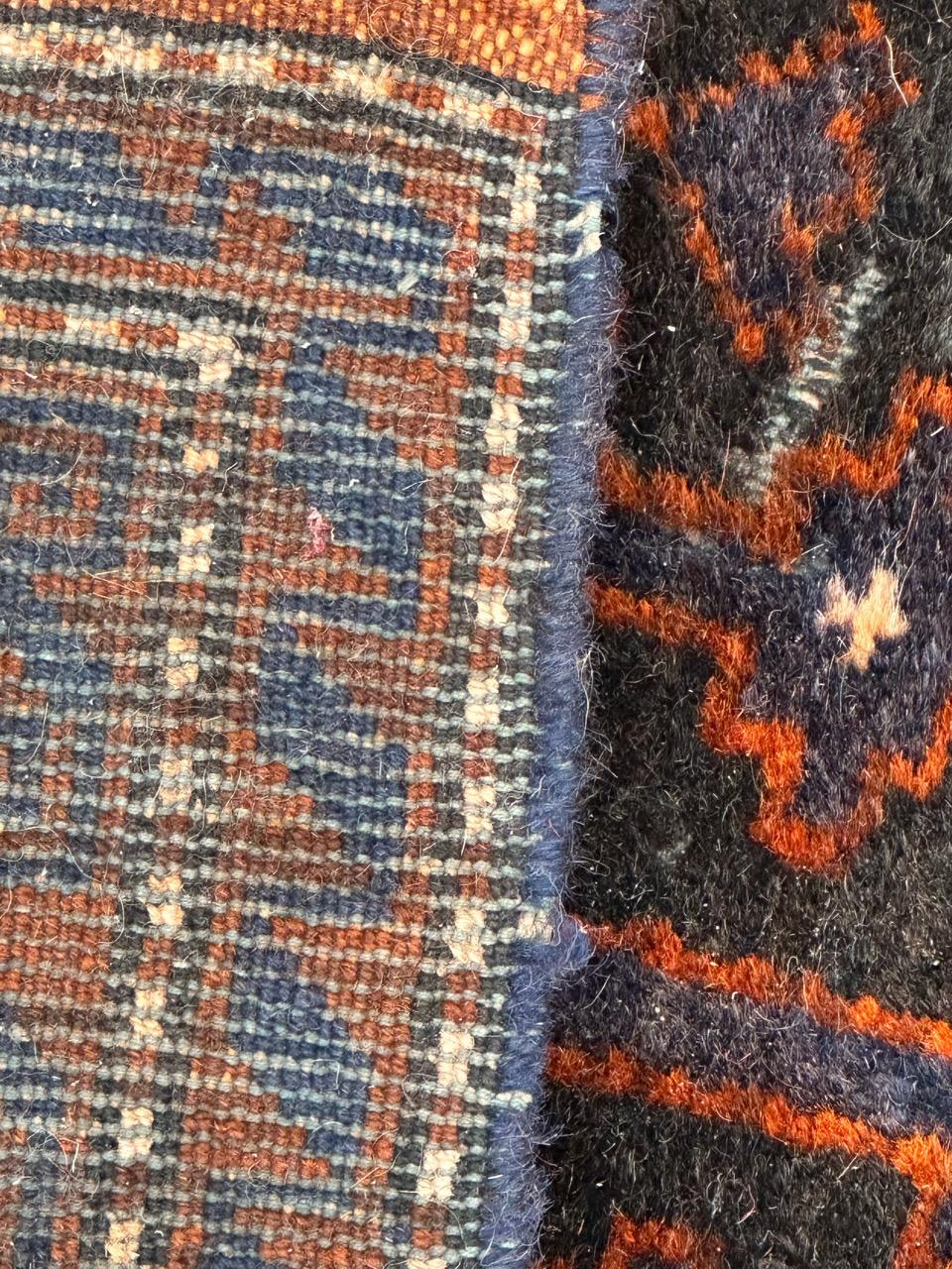 distressed vintage tribal Baluch rug For Sale 5
