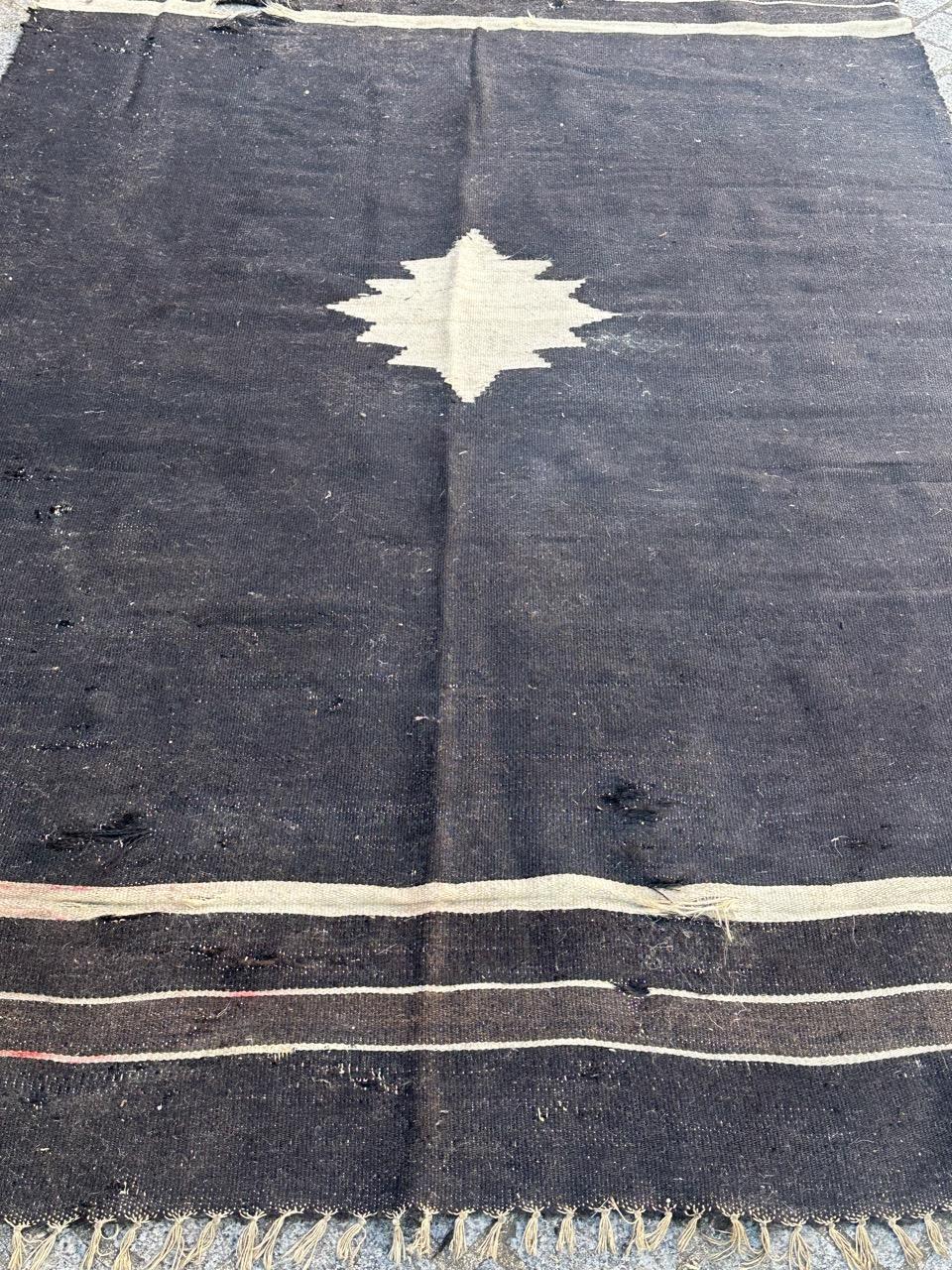 Bobyrug’s distressed vintage Turkish Sirt rug For Sale 3