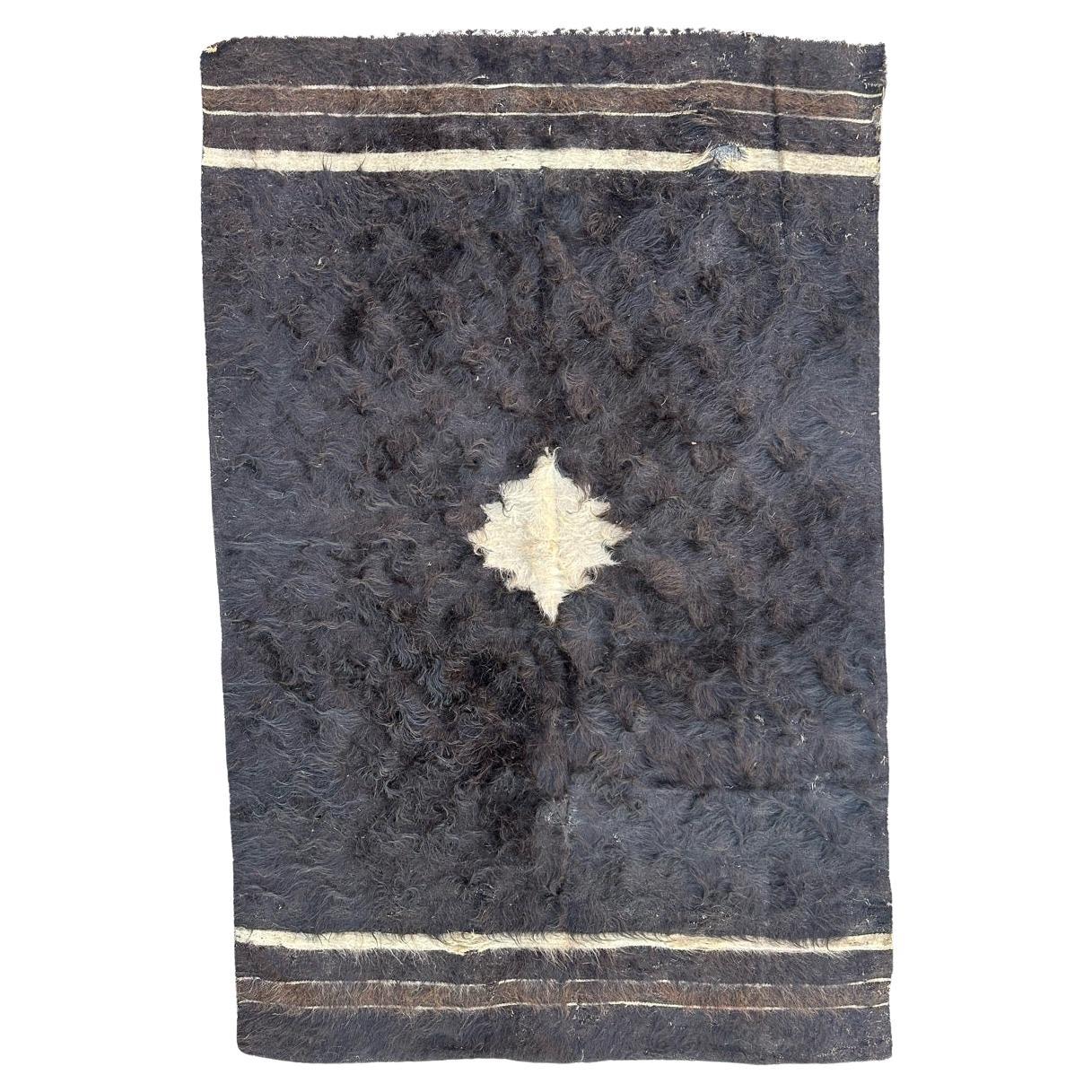 Bobyrug’s distressed vintage Turkish Sirt rug For Sale