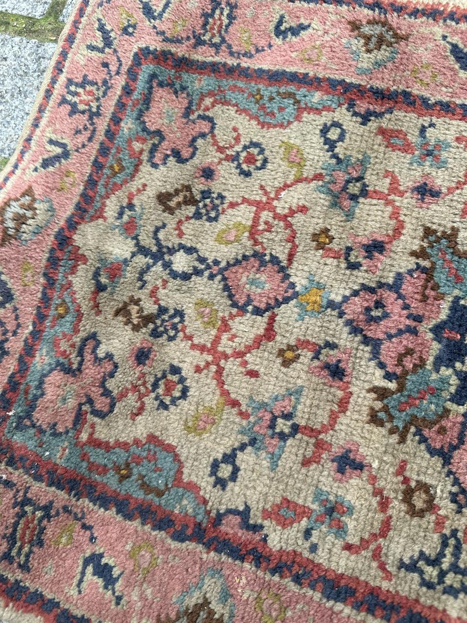 Bobyrug’s little antique Moroccan oushak design rug In Good Condition In Saint Ouen, FR