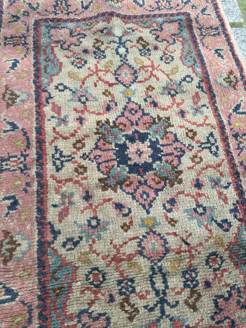20th Century Bobyrug’s little antique Moroccan oushak design rug