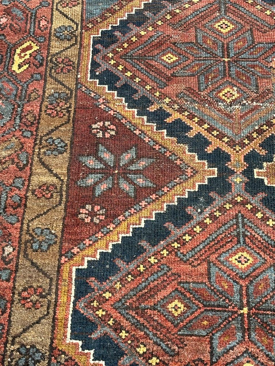 Hand-Knotted Bobyrug’s mid century tribal Kurdish rug  For Sale