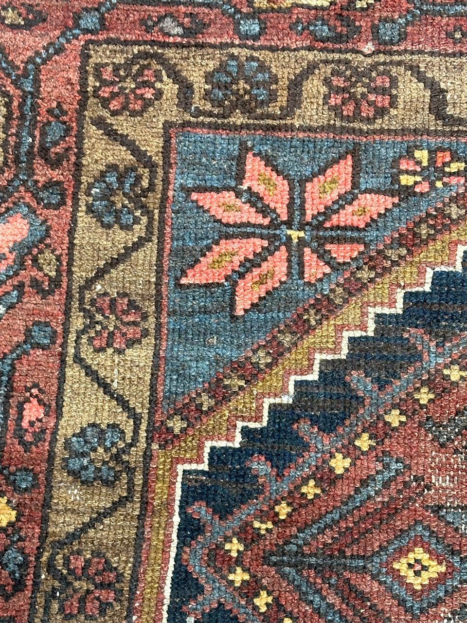 Wool Bobyrug’s mid century tribal Kurdish rug  For Sale