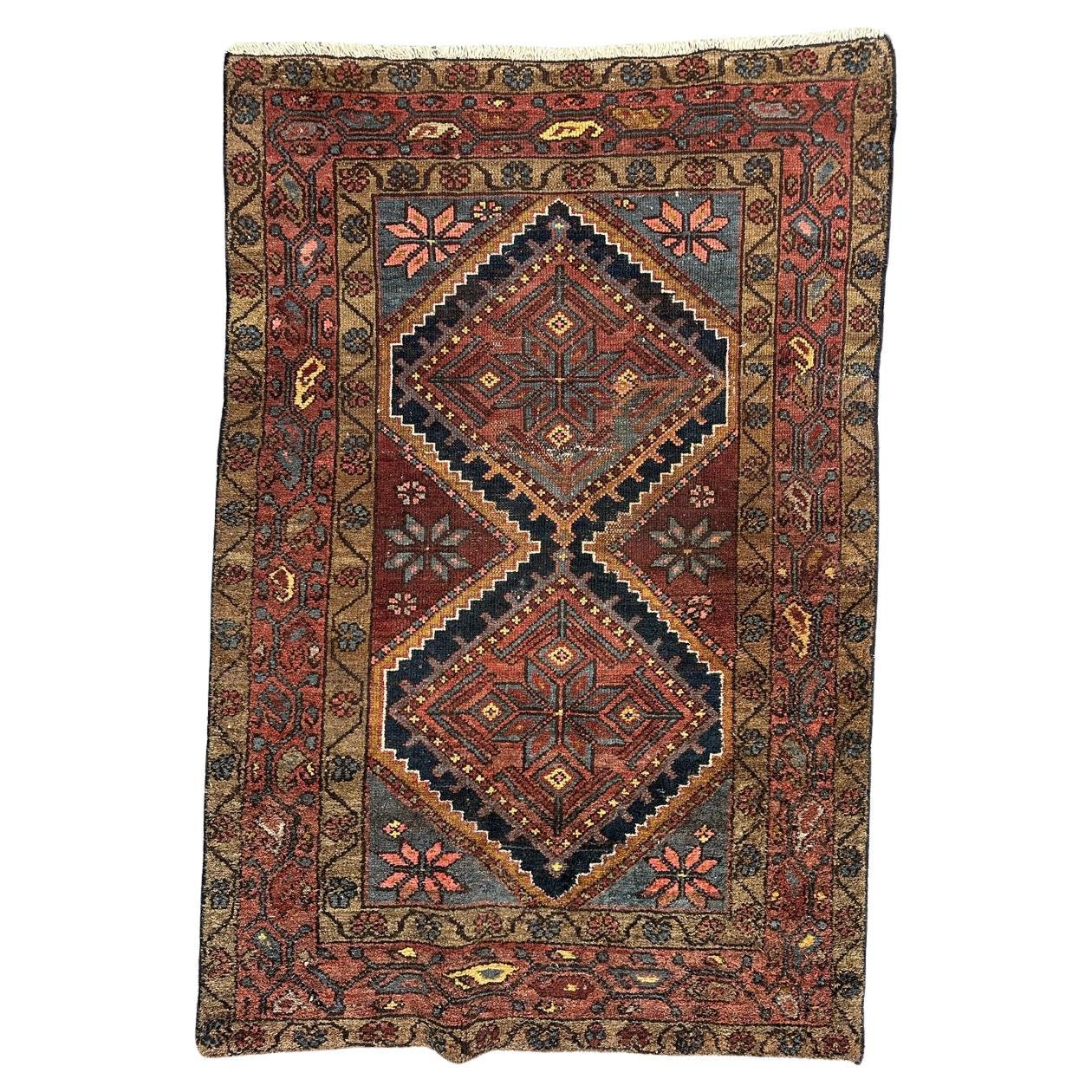 Bobyrug’s mid century tribal Kurdish rug  For Sale