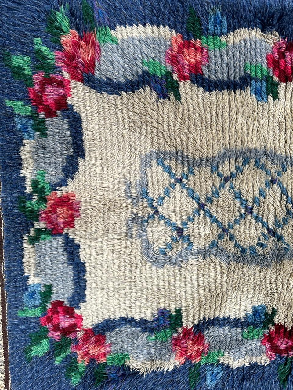 Bobyrug's Hübscher skandinavischer Rya-Teppich aus den 1960er Jahren im Angebot 2