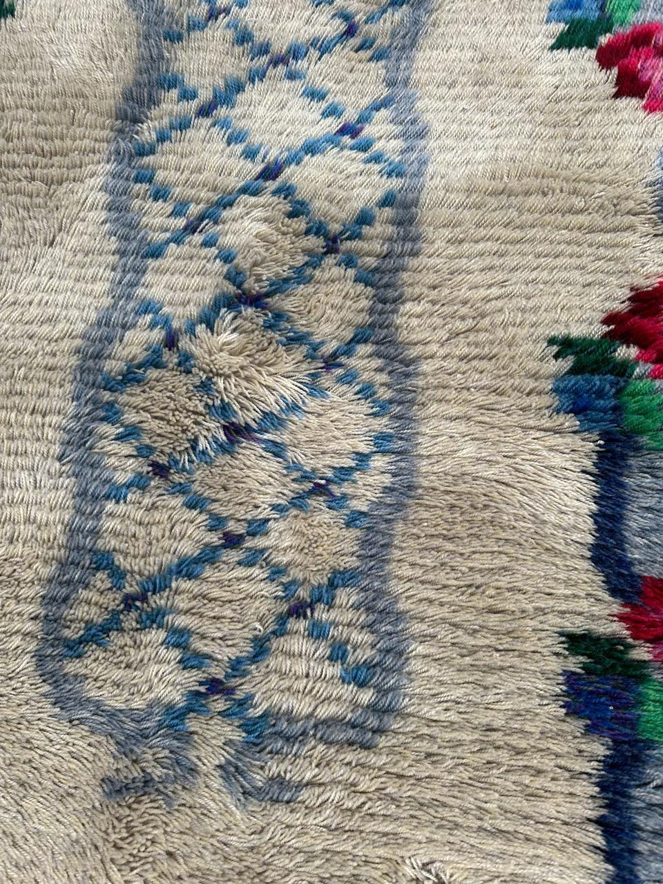 Hand-Knotted Bobyrug’s Nice 1960’s Scandinavian Rya rug For Sale