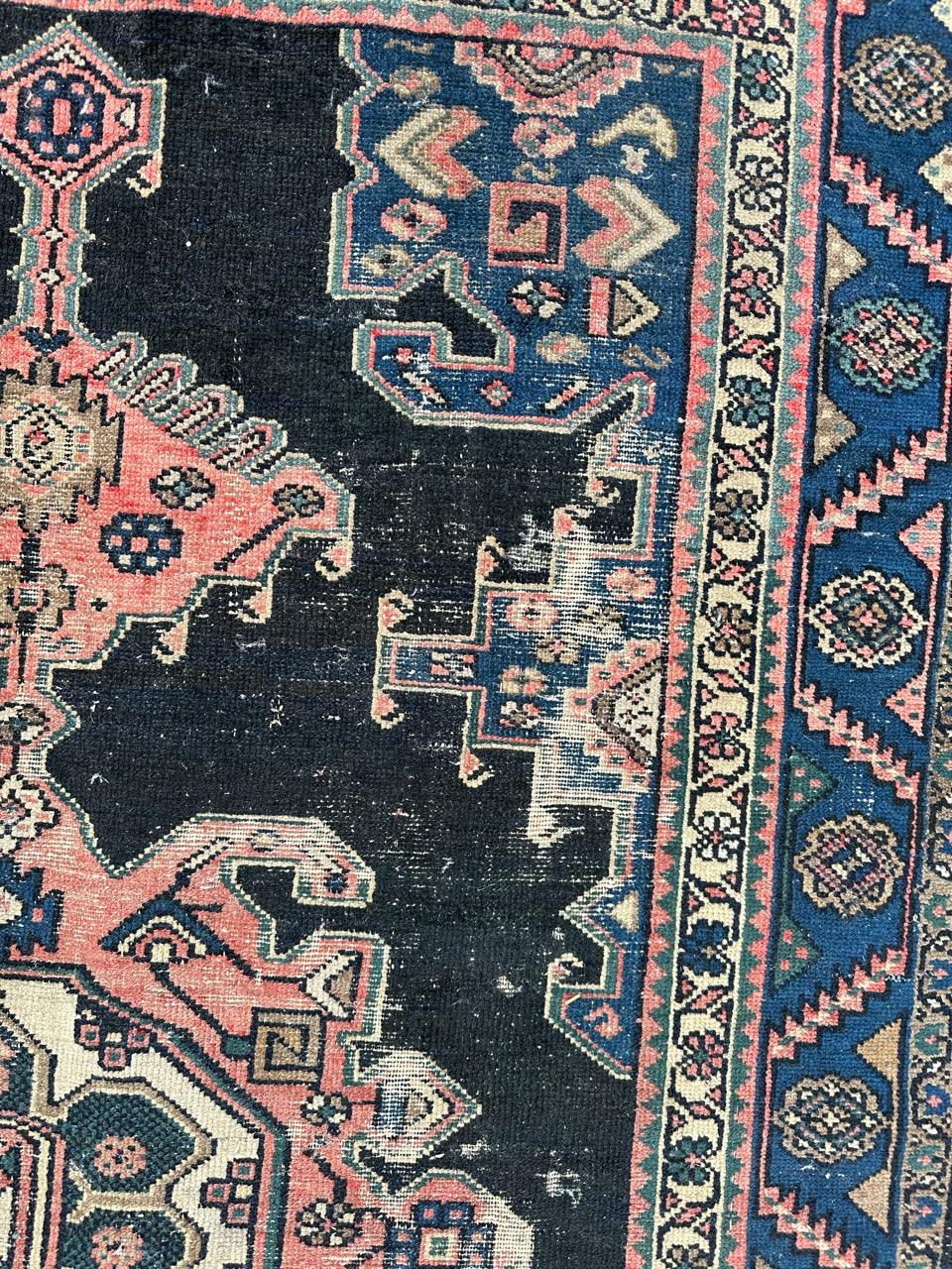 Bobyrug’s nice antique distressed Hamadan rug  For Sale 2