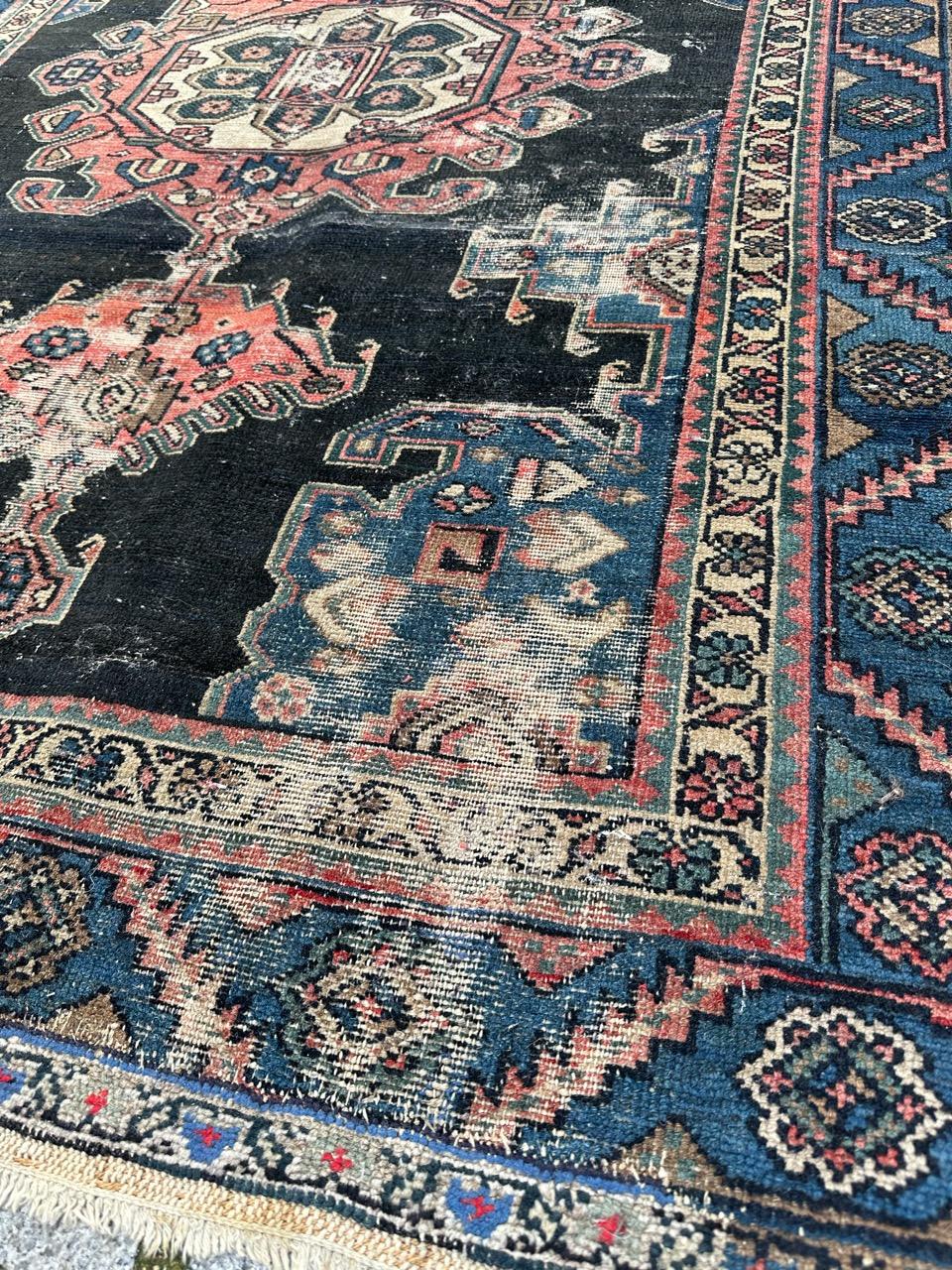 Bobyrug’s nice antique distressed Hamadan rug  For Sale 6
