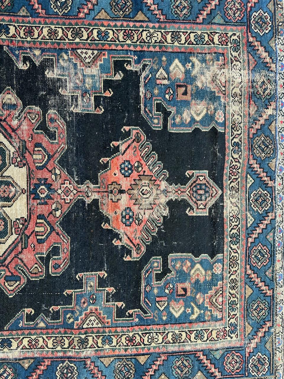 Asian Bobyrug’s nice antique distressed Hamadan rug  For Sale