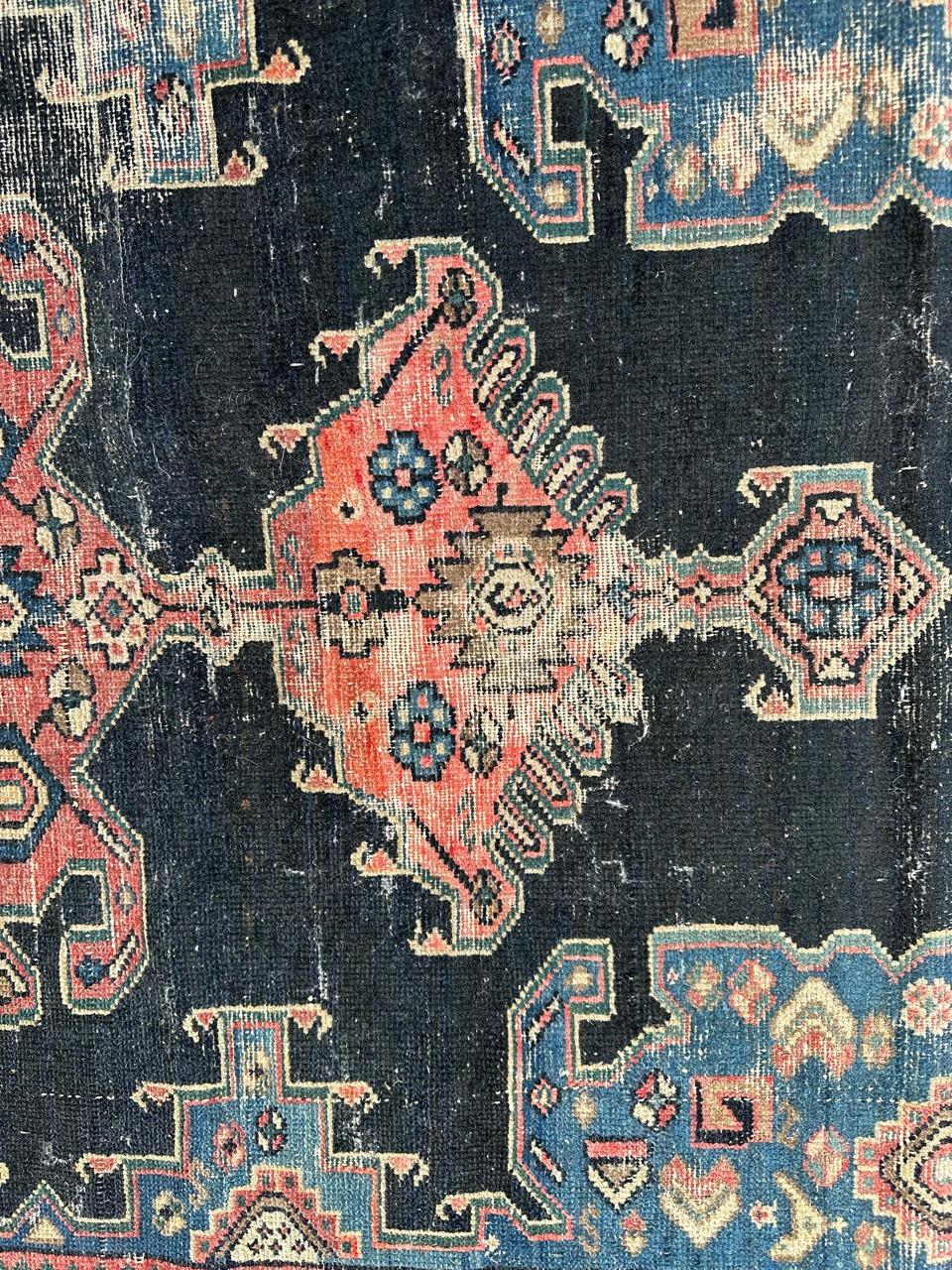 Hand-Knotted Bobyrug’s nice antique distressed Hamadan rug  For Sale