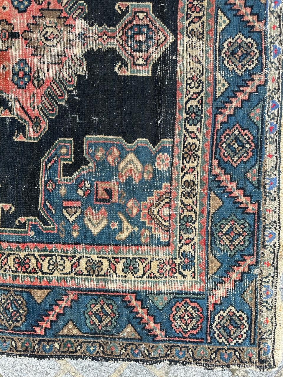 19th Century Bobyrug’s nice antique distressed Hamadan rug  For Sale