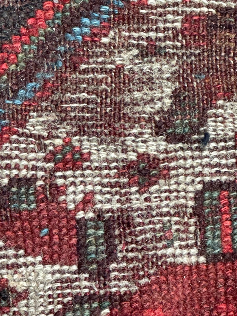 Bobyrug’s nice antique distressed qashqai fragment rug  For Sale 2