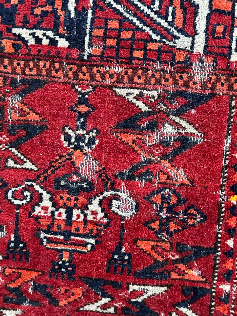 Le beau tapis antique du Turkménistan en détresse de Bobyrug  en vente 8