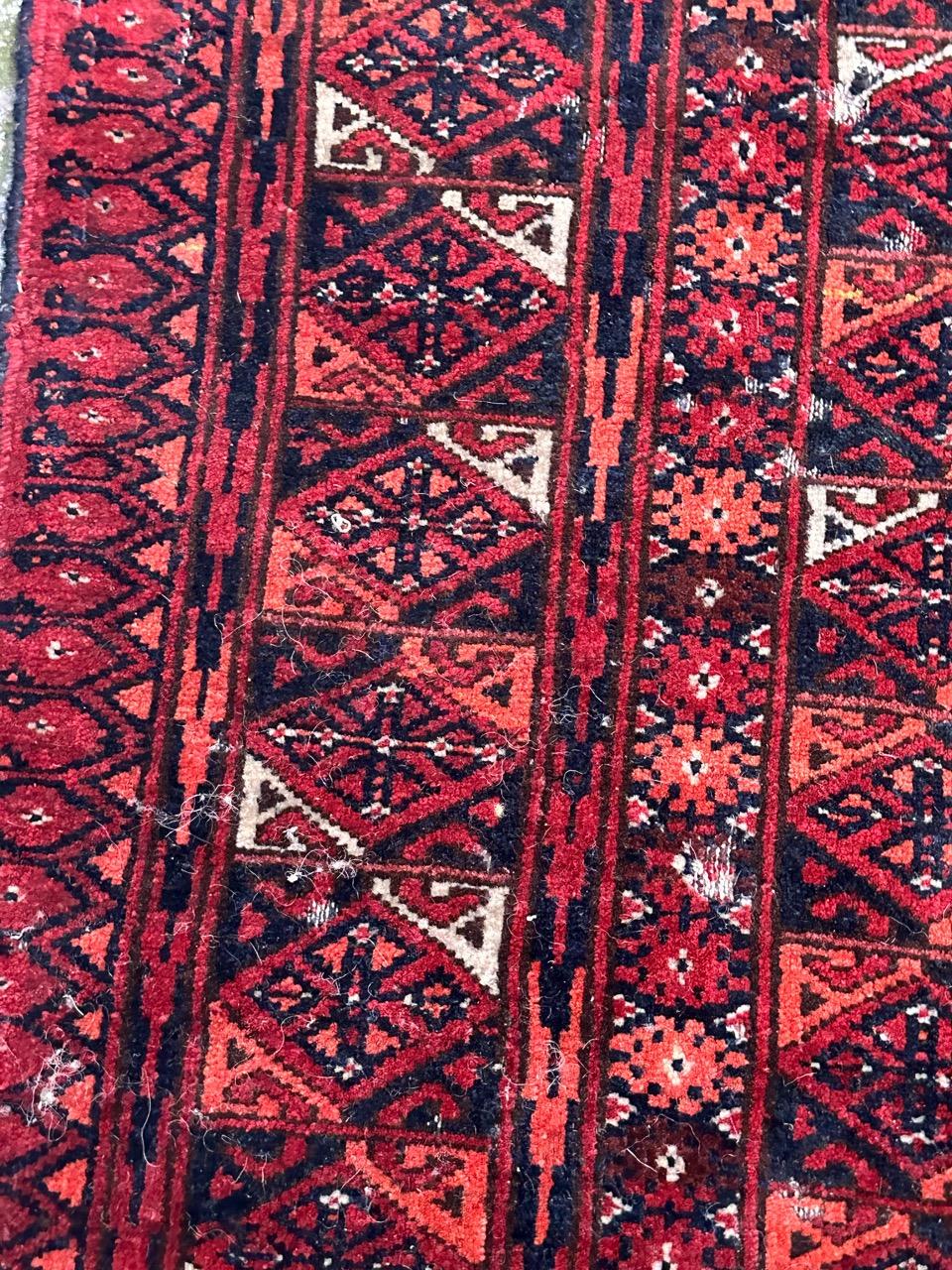 Bobyrug’s nice antique distressed tribal Turkmen rug  For Sale 11