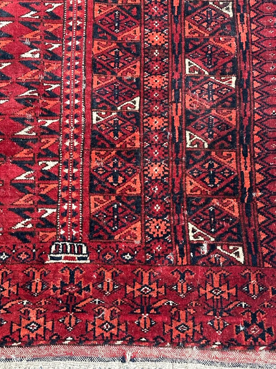 Bobyrugs schöner antiker Turkmenen-Stammesteppich in Not (Afghanisch) im Angebot