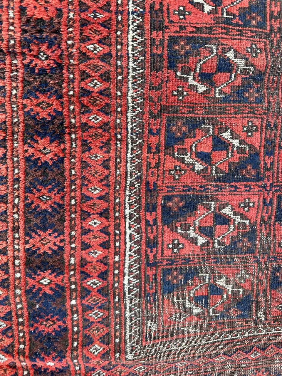 Bobyrug’s nice antique distressed Turkmen rug For Sale 7