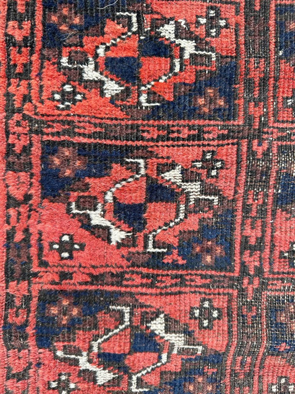 Bobyrug’s nice antique distressed Turkmen rug For Sale 8