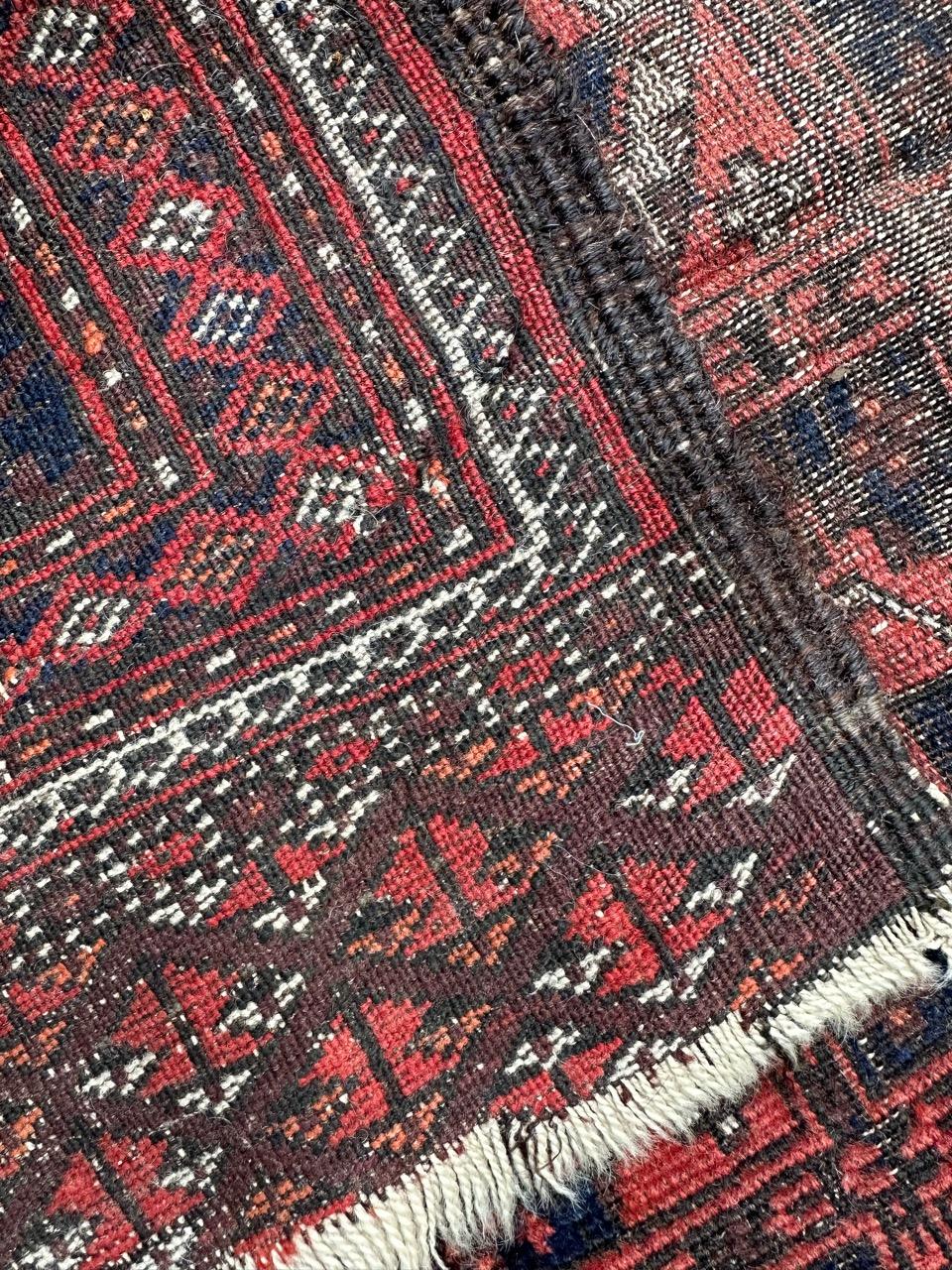 Bobyrug’s nice antique distressed Turkmen rug For Sale 10