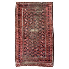 Bobyrug’s nice antique distressed Turkmen rug
