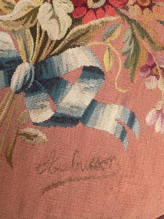 Bobyrug’s nice antique French Aubusson round tapestry