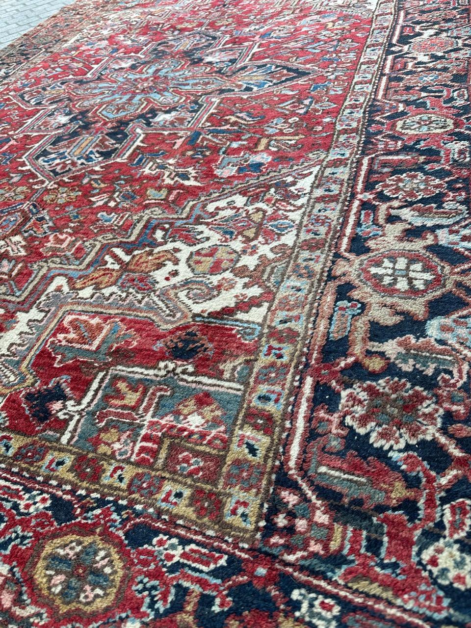 Bobyrug’s nice antique Heriz rug  For Sale 2