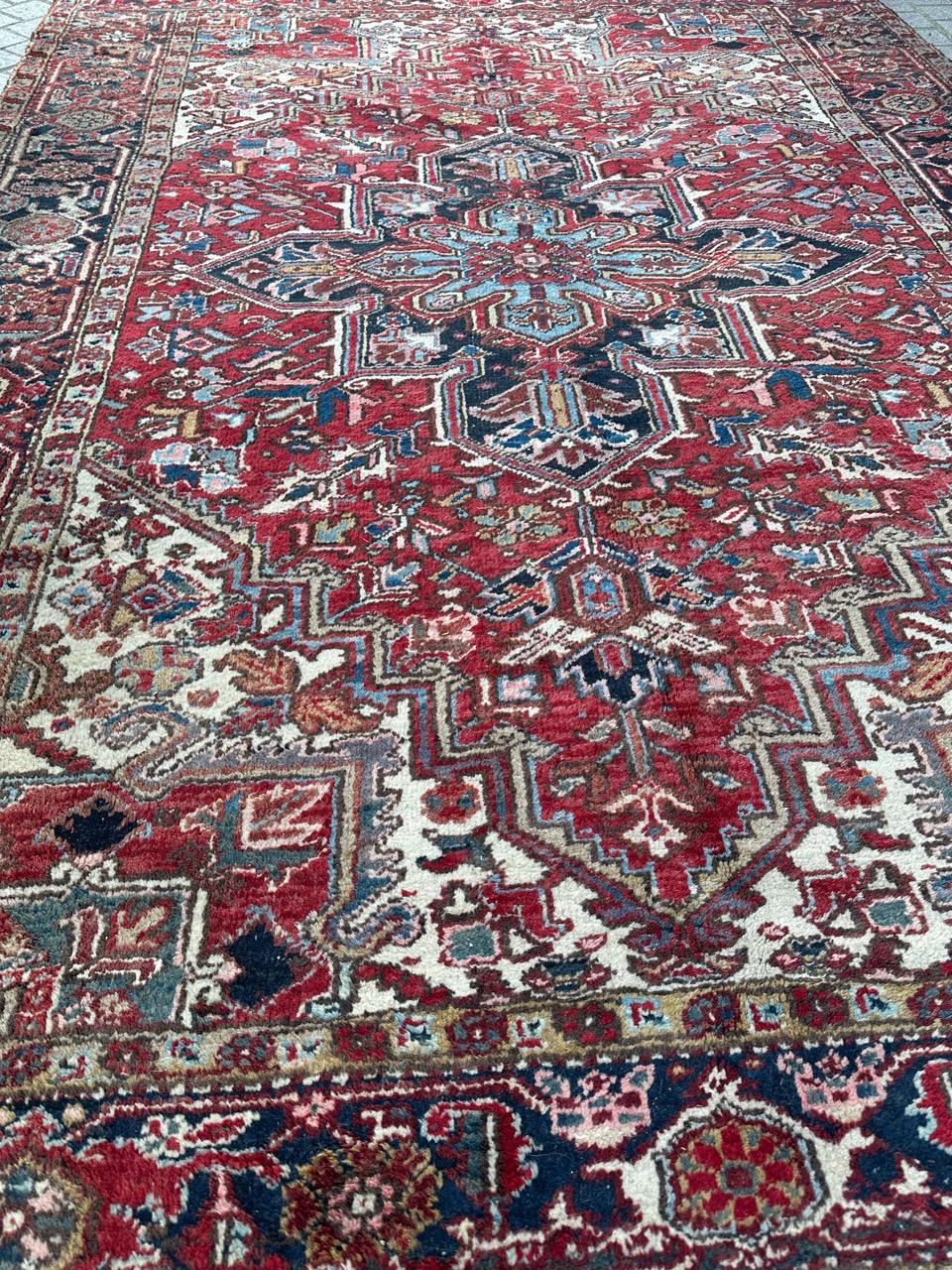 Bobyrug’s nice antique Heriz rug  For Sale 3