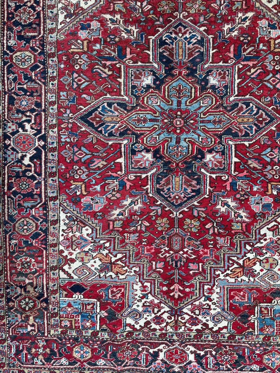 Bobyrug's schöner antiker Heriz-Teppich  (Heriz Serapi) im Angebot