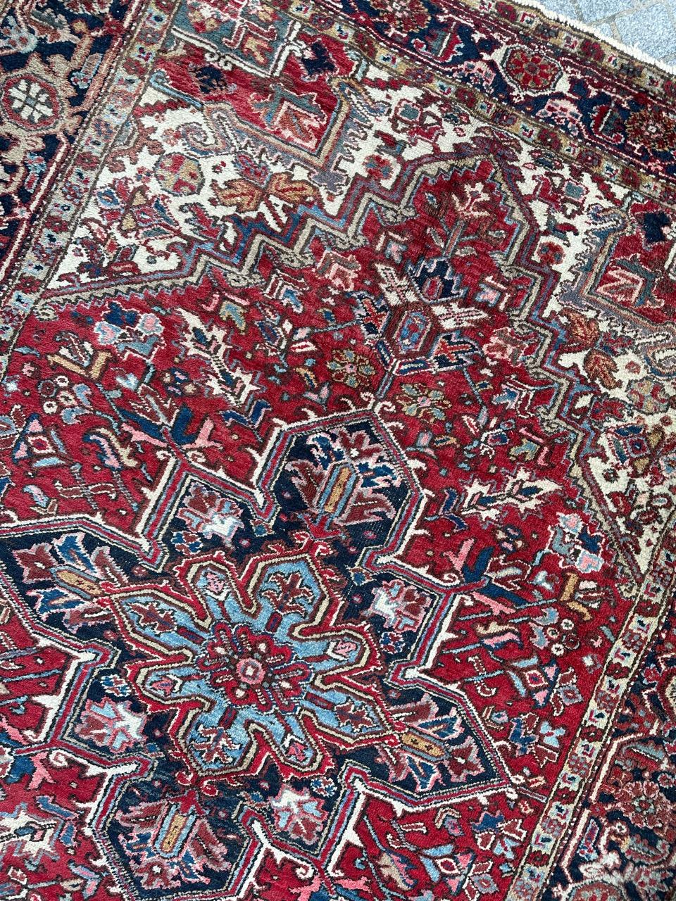 Bobyrug's schöner antiker Heriz-Teppich  (Asiatisch) im Angebot
