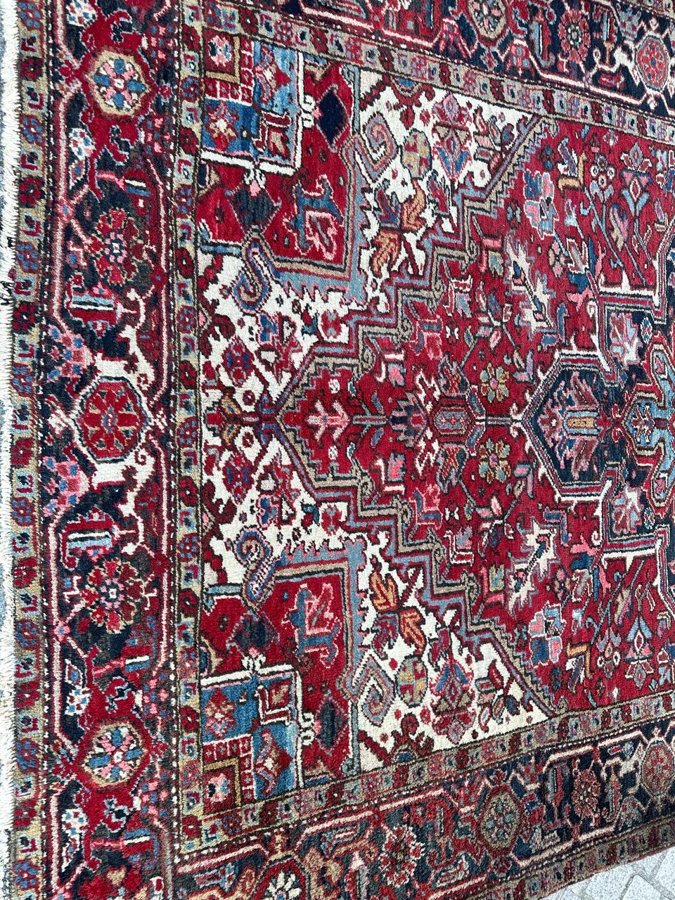 Bobyrug’s nice antique Heriz rug  In Good Condition For Sale In Saint Ouen, FR