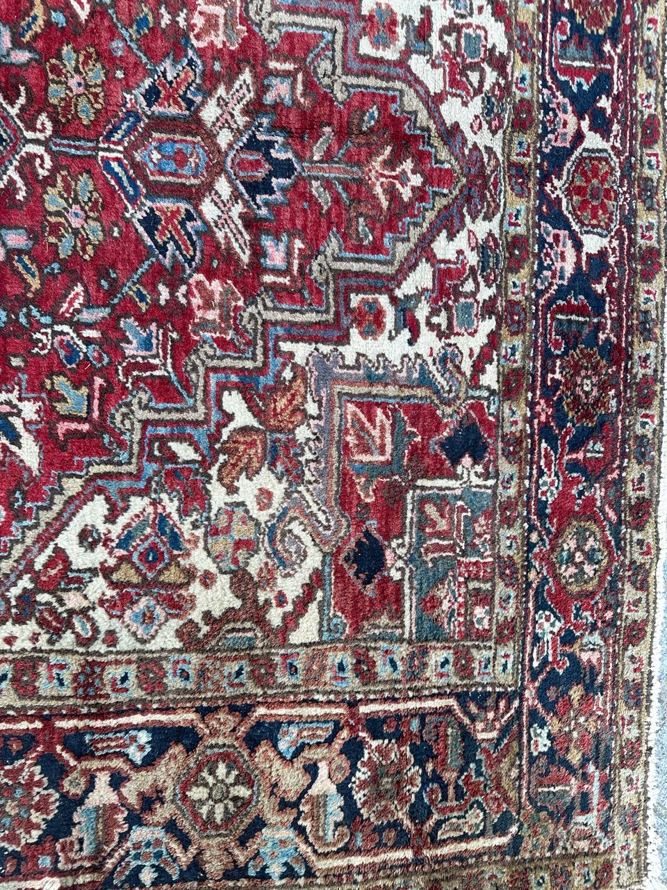 Wool Bobyrug’s nice antique Heriz rug  For Sale