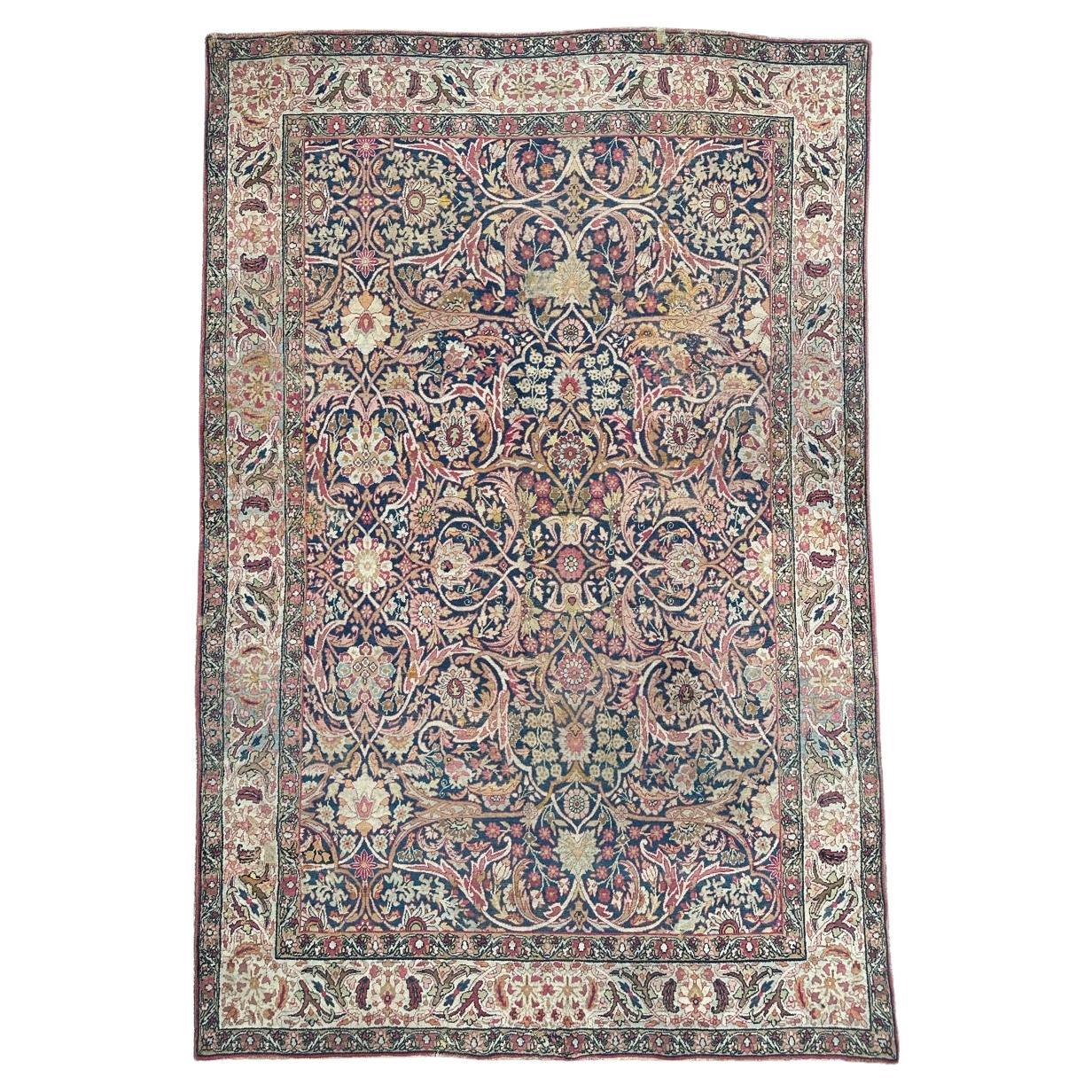  nice antique lavar Kirman rug  For Sale