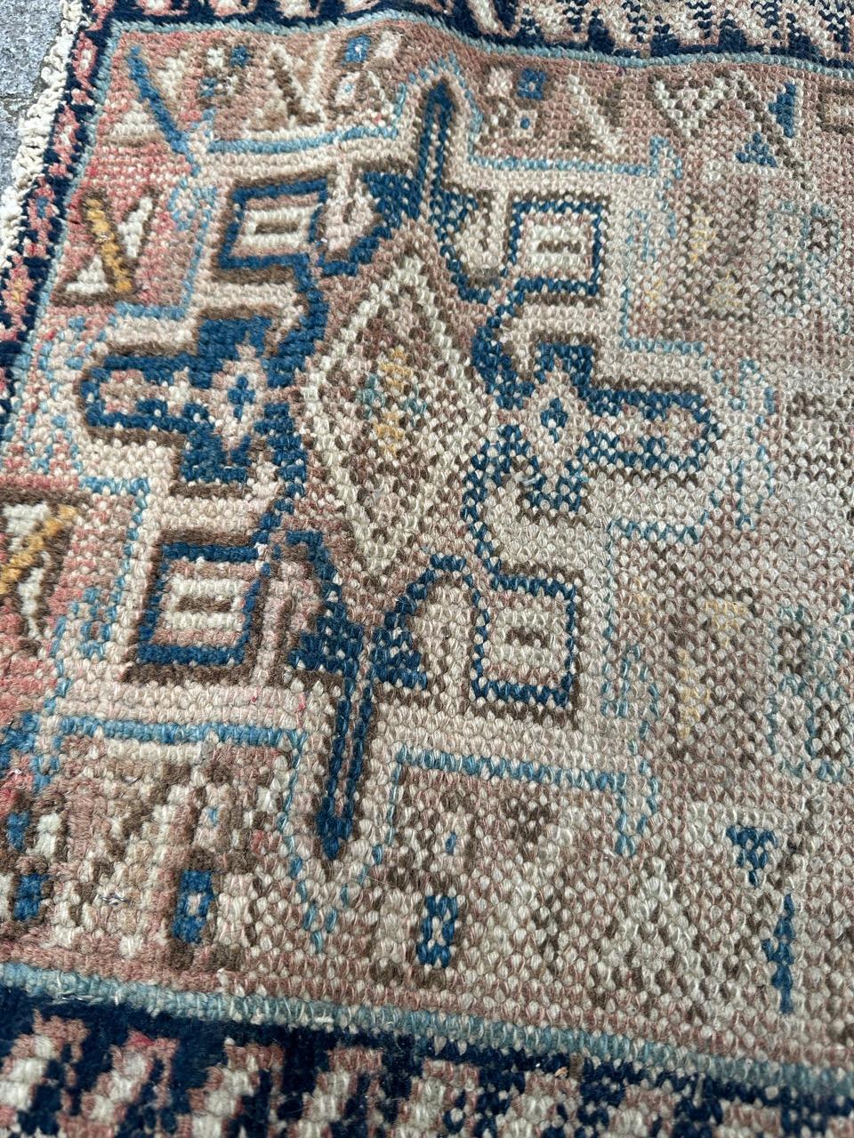 Wool Bobyrug’s nice antique little tribal Hamadan rug  For Sale