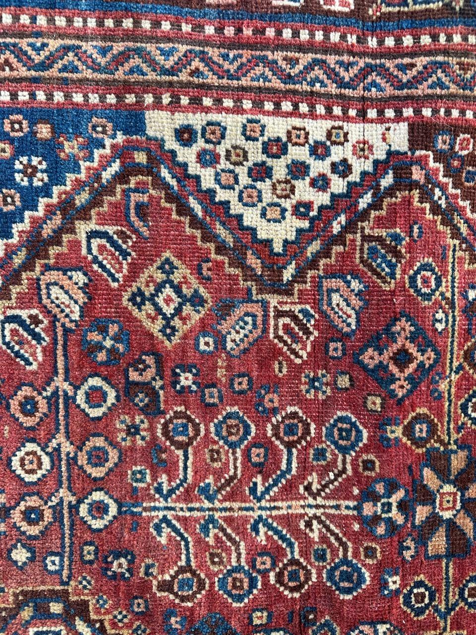 Bobyrug’s nice antique qashqai rug  For Sale 7
