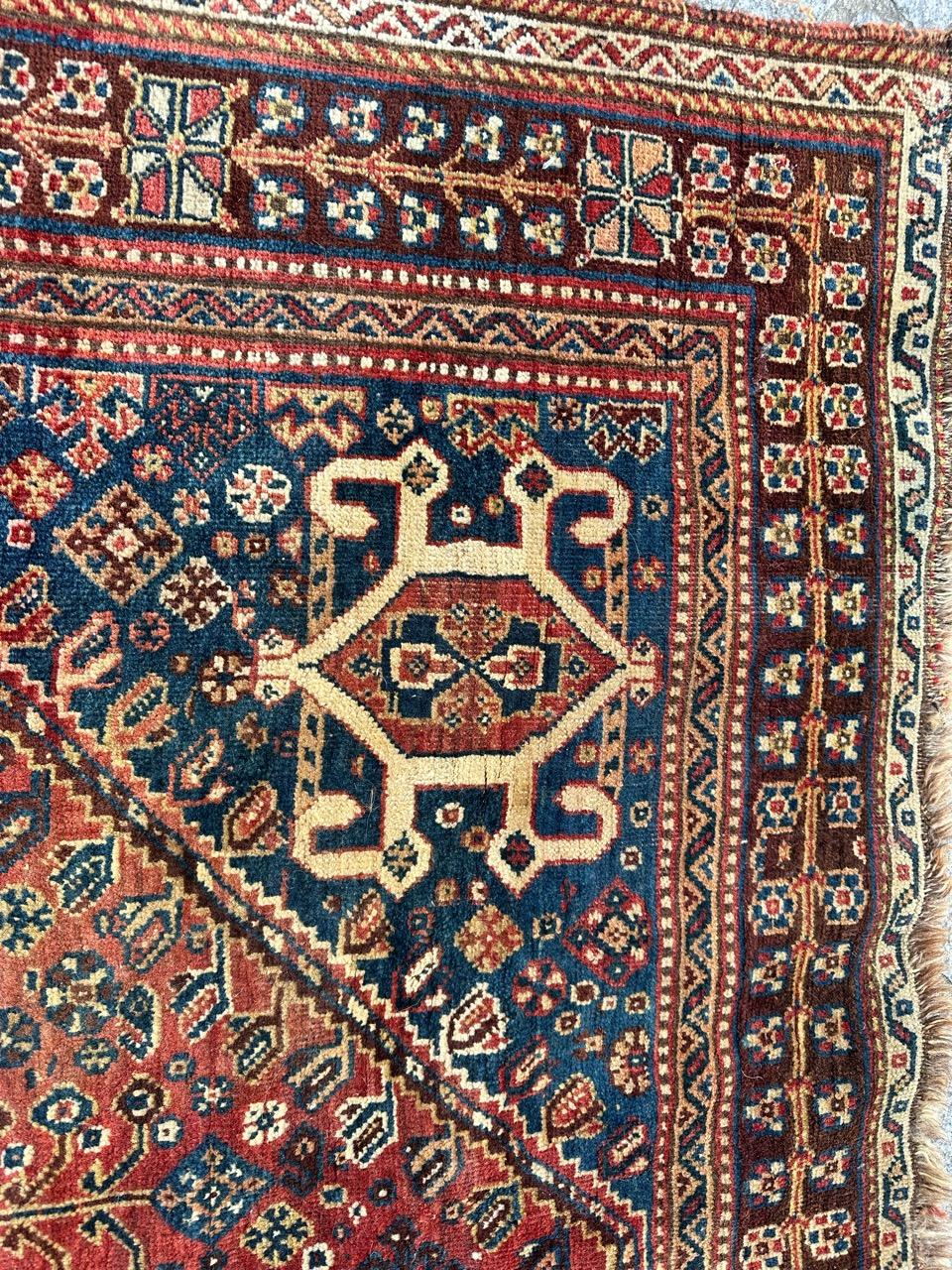 Bobyrug’s nice antique qashqai rug  For Sale 9