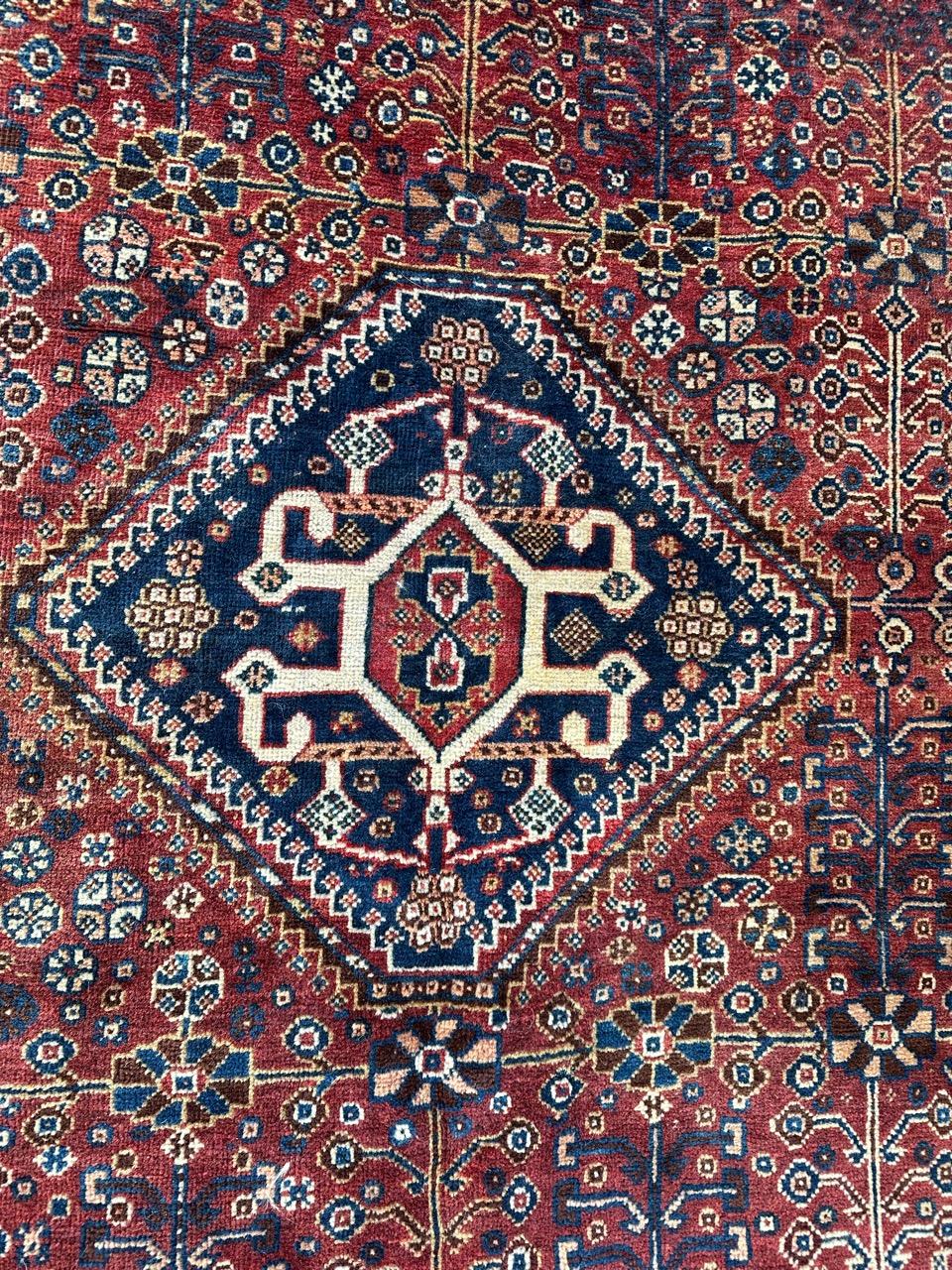 Bobyrug’s nice antique qashqai rug  In Good Condition For Sale In Saint Ouen, FR