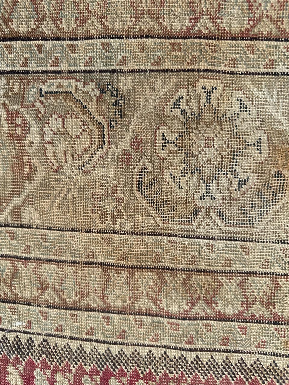 Bobyrug’s nice antique Turkish Ghiordes rug For Sale 3