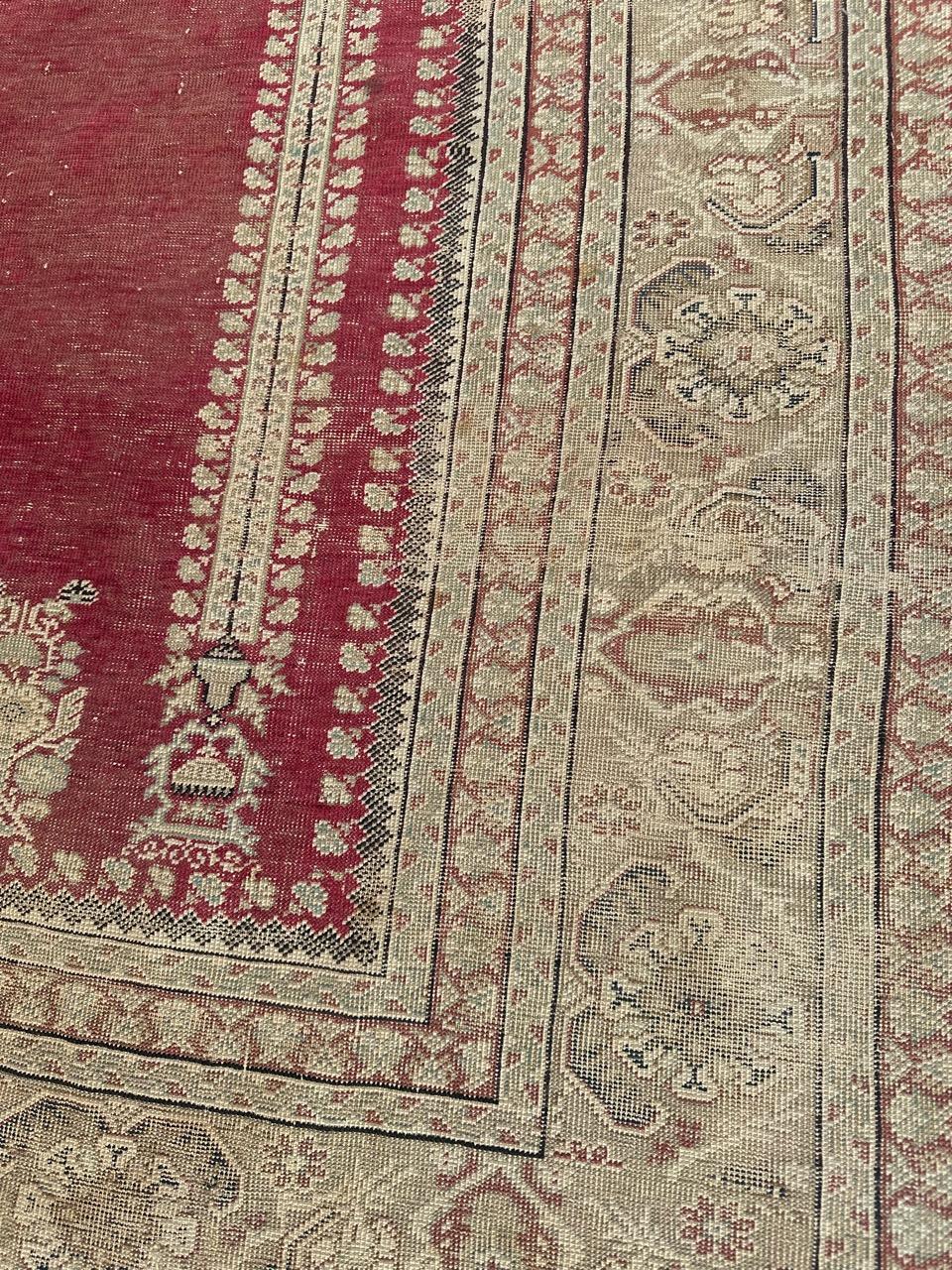 Bobyrug’s nice antique Turkish Ghiordes rug For Sale 4