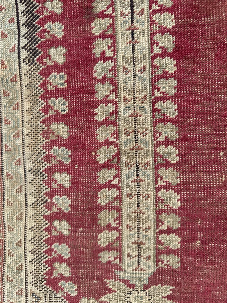 Bobyrug’s nice antique Turkish Ghiordes rug For Sale 7