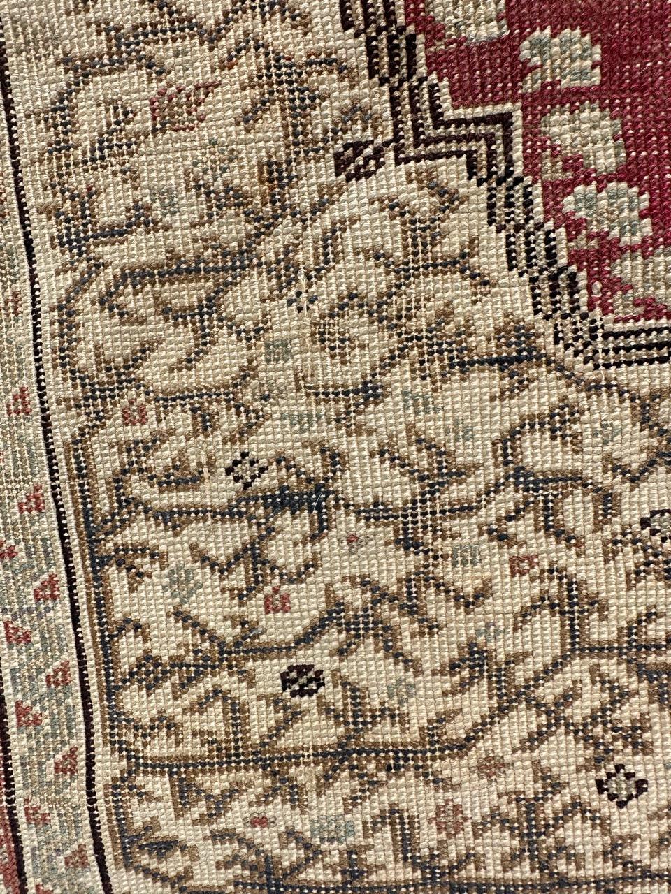 Bobyrug’s nice antique Turkish Ghiordes rug For Sale 8