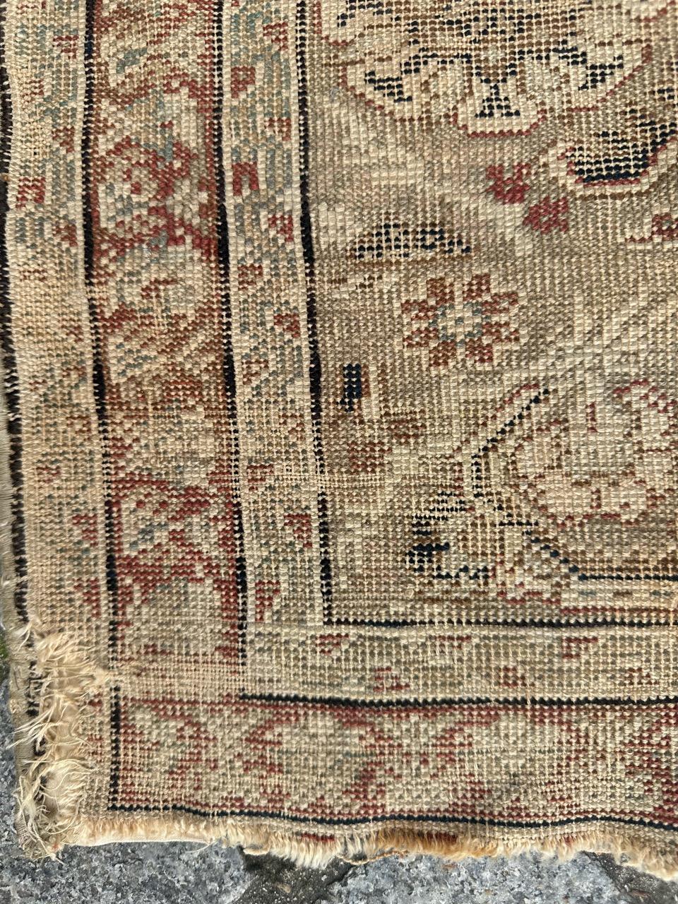 Bobyrug’s nice antique Turkish Ghiordes rug For Sale 12