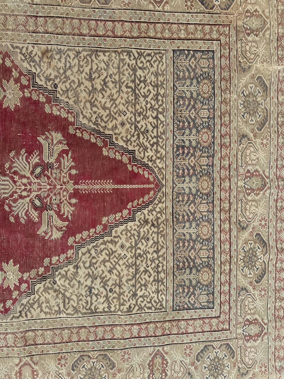Hand-Knotted Bobyrug’s nice antique Turkish Ghiordes rug For Sale