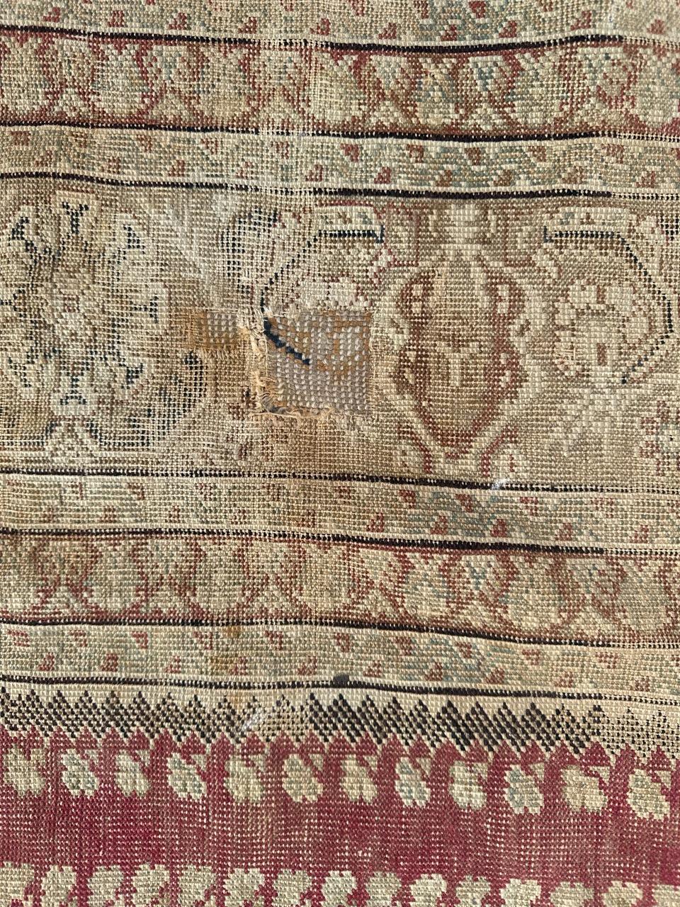 19th Century Bobyrug’s nice antique Turkish Ghiordes rug For Sale