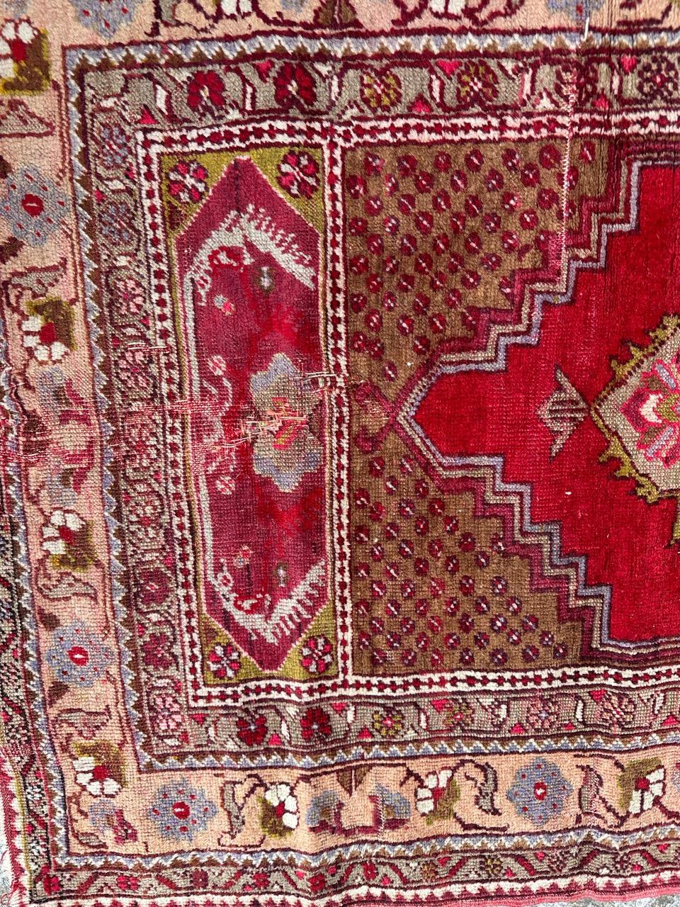 Bobyrug’s nice antique Turkish rug For Sale 4