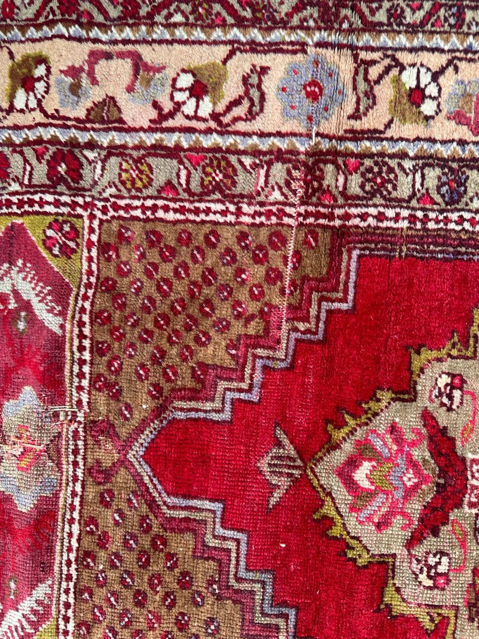 Wool Bobyrug’s nice antique Turkish rug For Sale